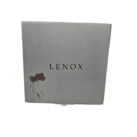 Lenox Natures Splendor Glass Dessert Plates 4 Hand-Painted Floral Insect Design - Picture 14 of 15